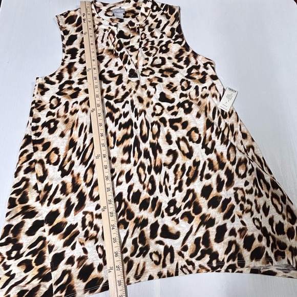 Chicos NWT Leopard Print Cotton Slub Tunic Tank Size 1 - Picture 9 of 13